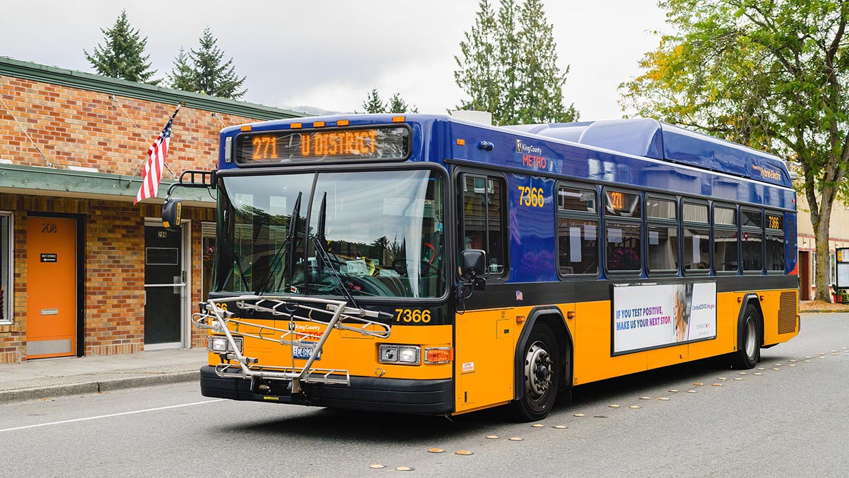 A real Issaquah community bus, representing improved transit options